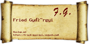 Fried Györgyi névjegykártya